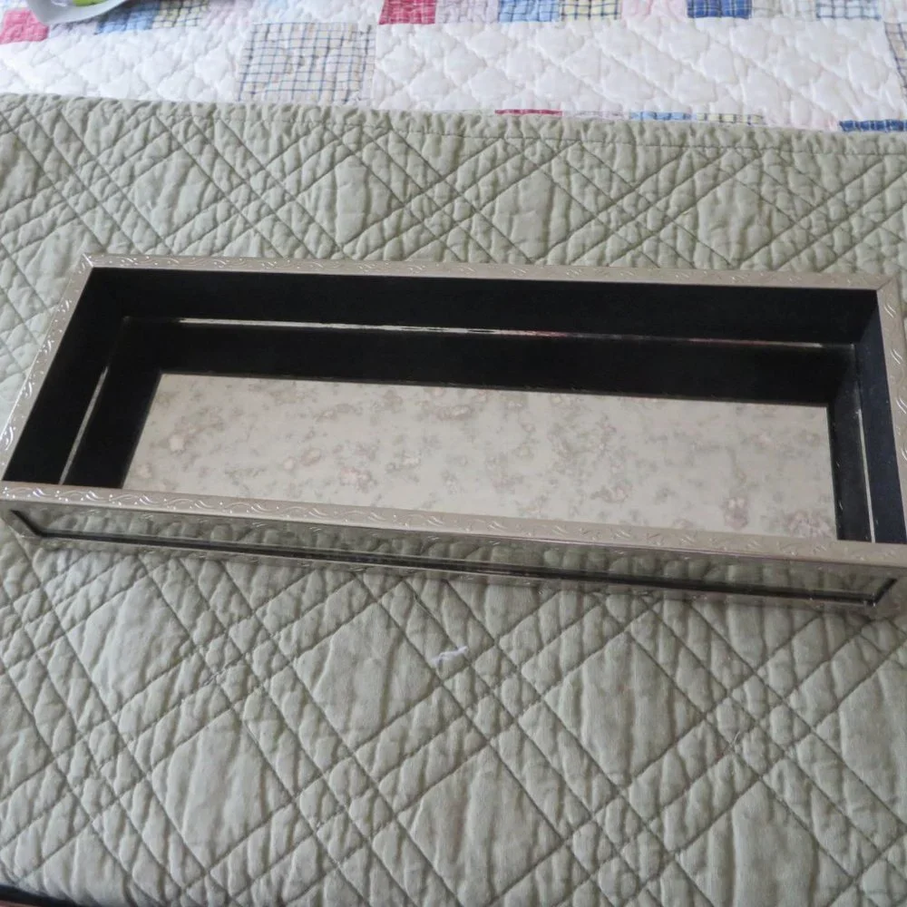 Mirrored Vanity Tray for Bathroom or Dresser + SWABS holder